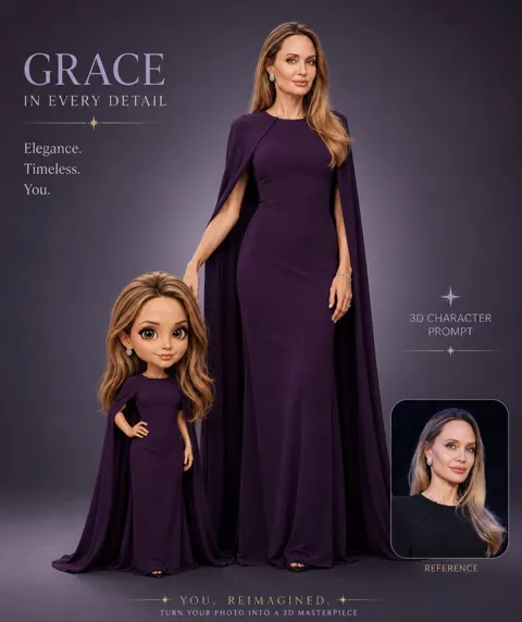 Hyper realistic 3d luxury fashion poster with chibi