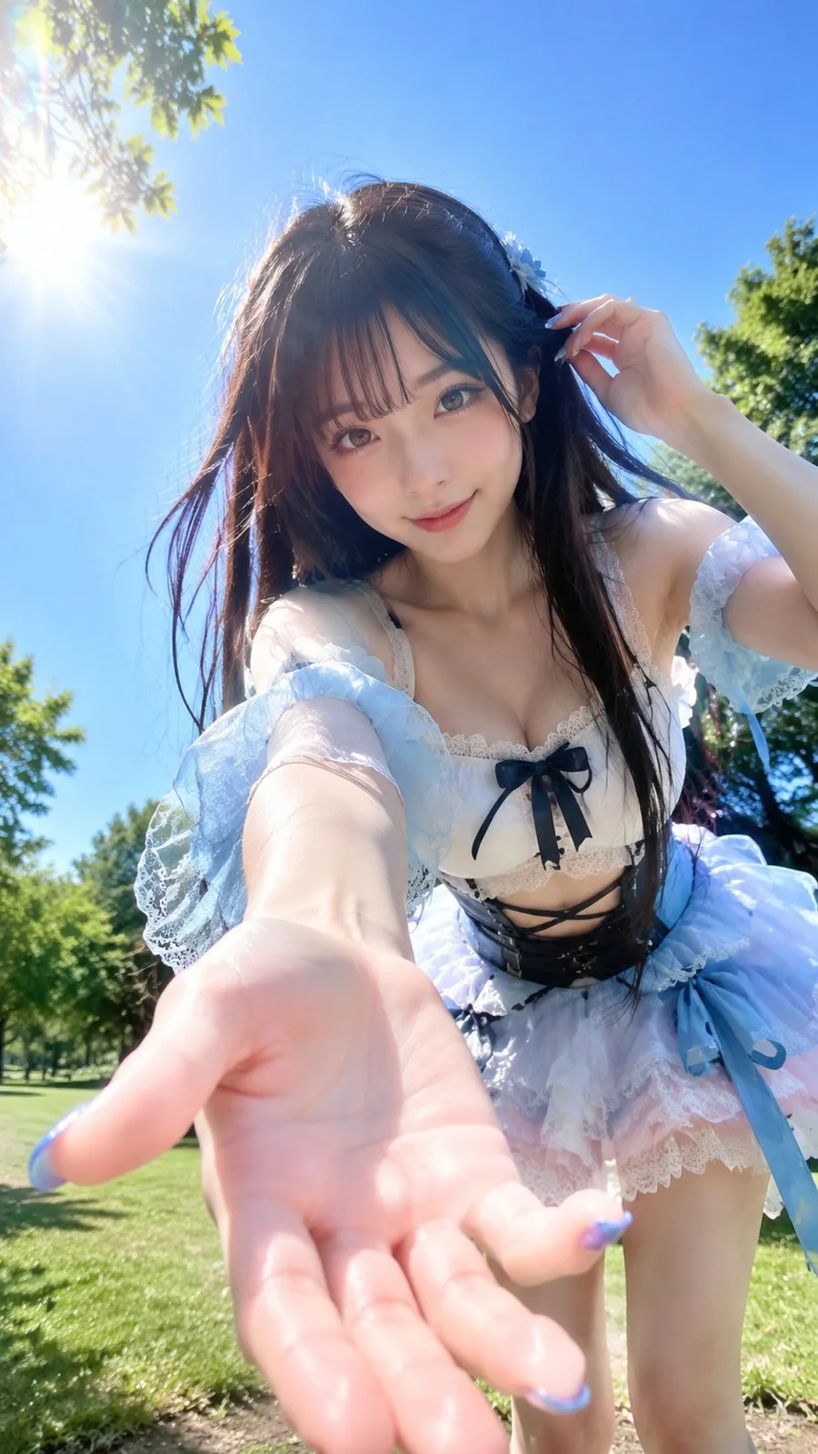 Outdoor summer idol style female portrait — After