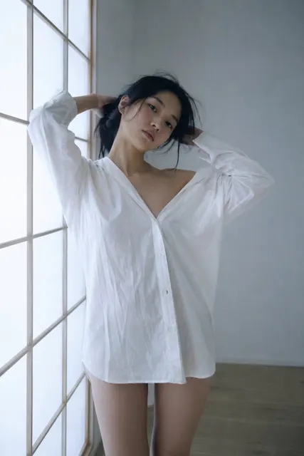 Medium portrait east asian woman japanese minimalist interior