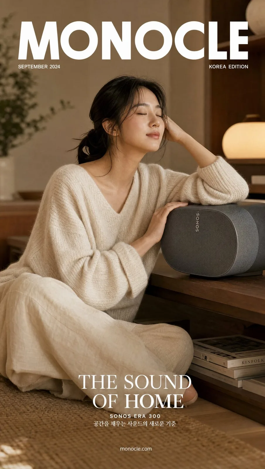 Ultra realistic korean woman lifestyle magazine cover — Sonra