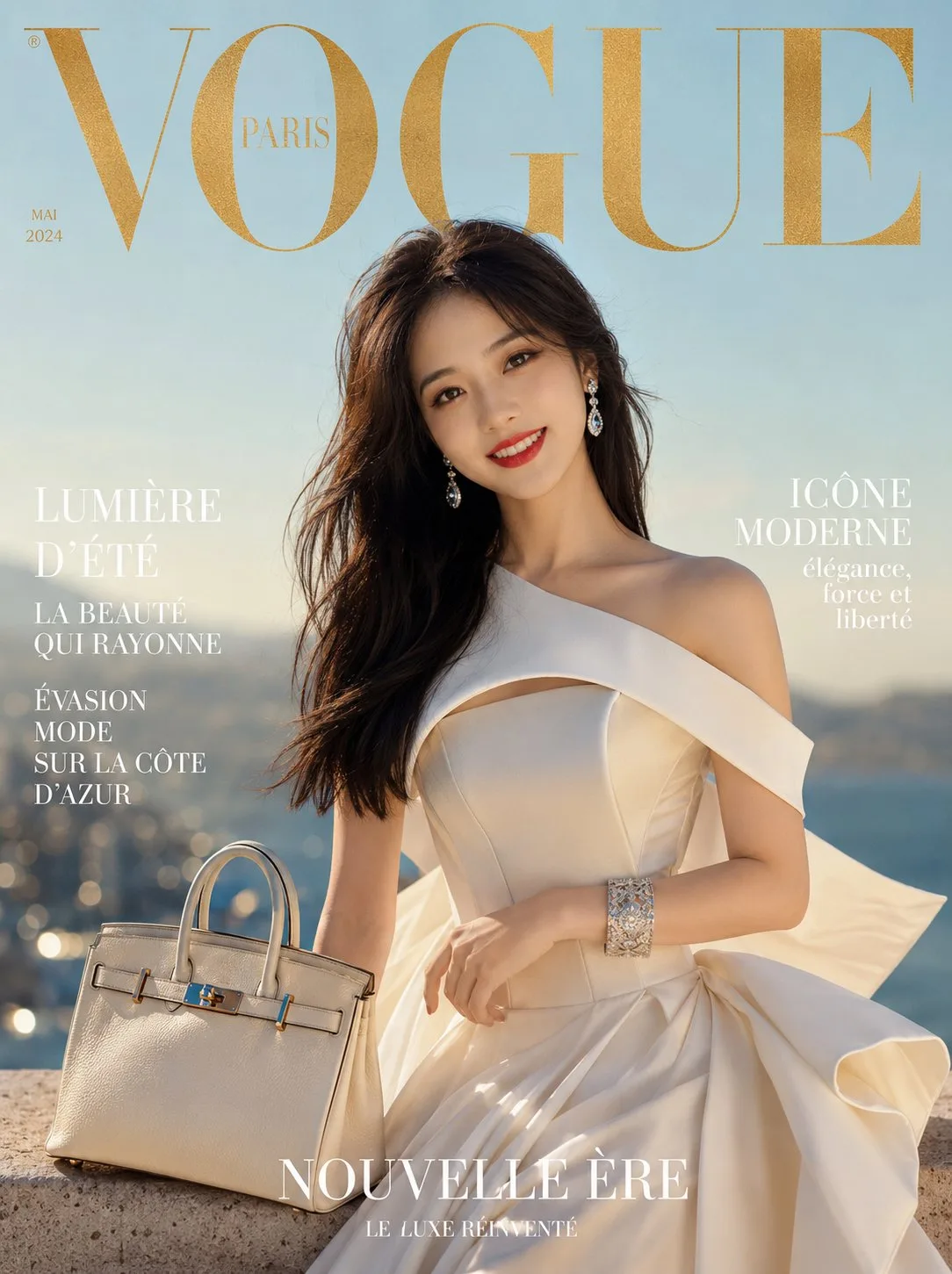 Surrealist luxury fashion magazine cover — After