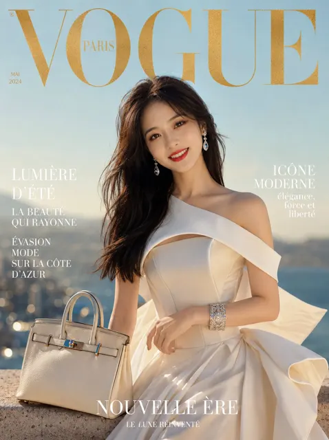 Surrealist luxury fashion magazine cover