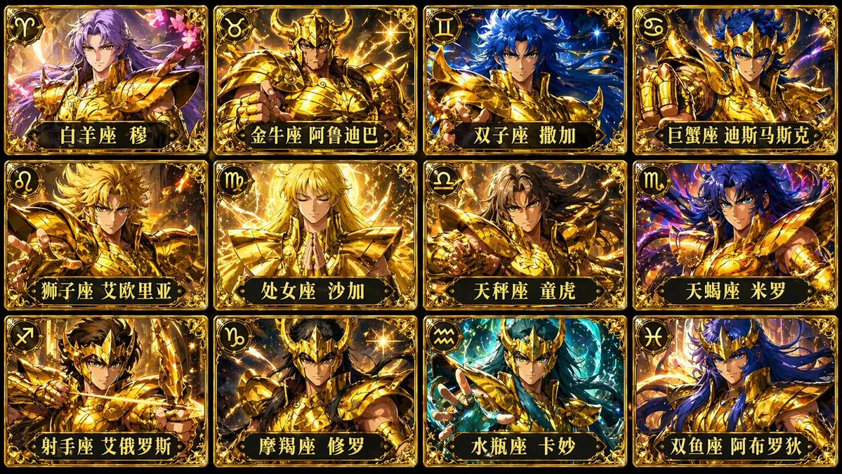 Twelve gold saints cards — After