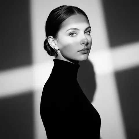 Black and white portrait prompt