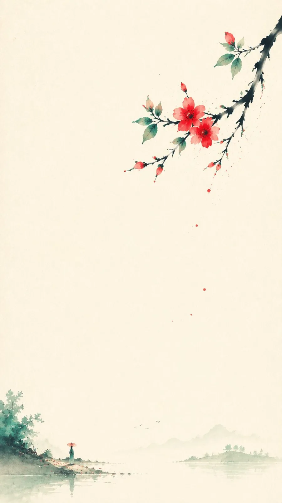 Oriental zen minimalist flower viewer illustration — Sonra