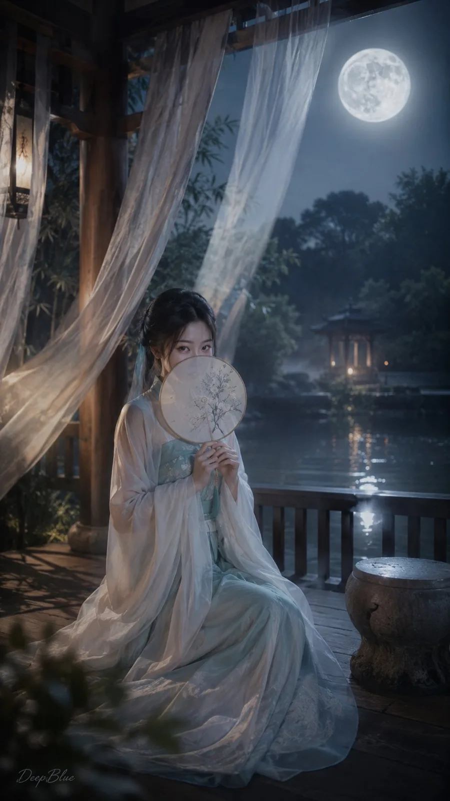 Moonlight pavilion song dynasty hanfu korean beauty — Sonra