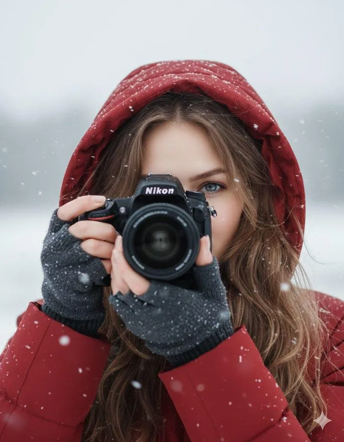 Snow warm cinematic portrait — Sonra
