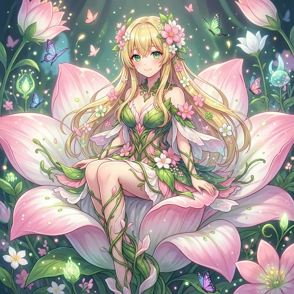 Fantasy flower spirit blooming dress — After