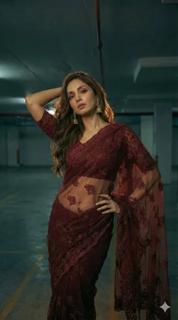 Dark garage saree editorial