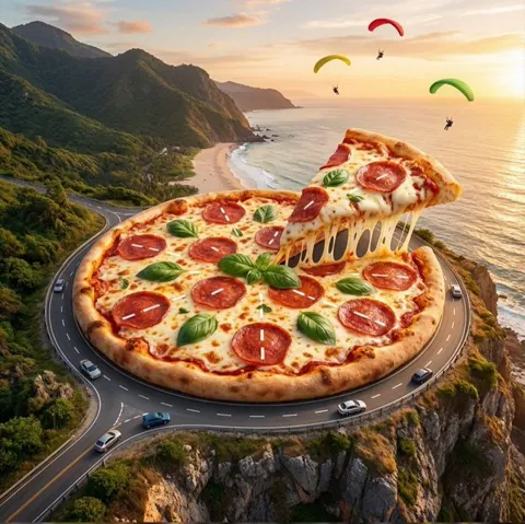 Pizza mountain coast road