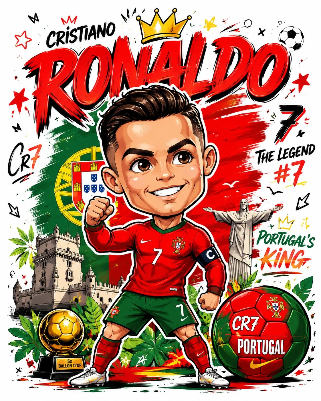 Vibrant premium football player chibi poster — Sonra