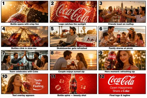 15 second coca cola commercial storyboard