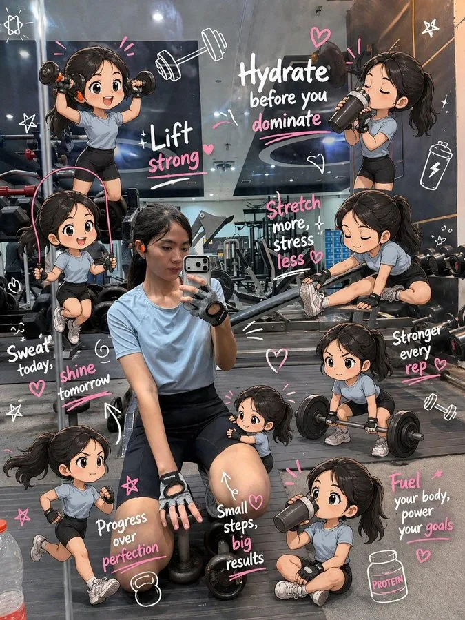 Gym chibi mini me — After