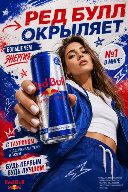 Ultra realistic commercial advertising poster russian text