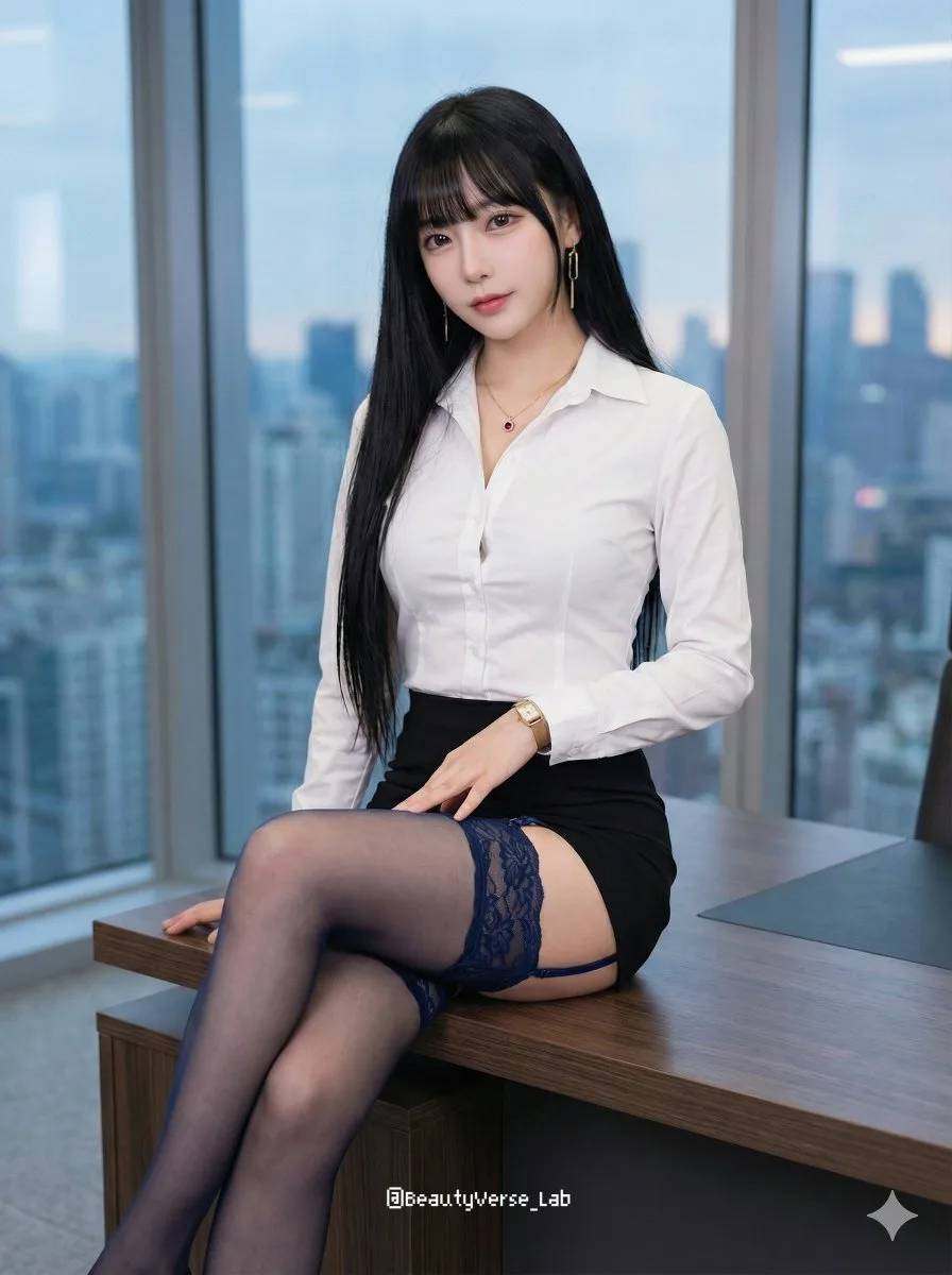 Pure lust office lady blue lace — Sonra