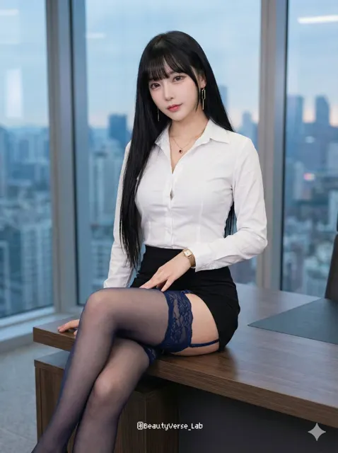Pure lust office lady blue lace