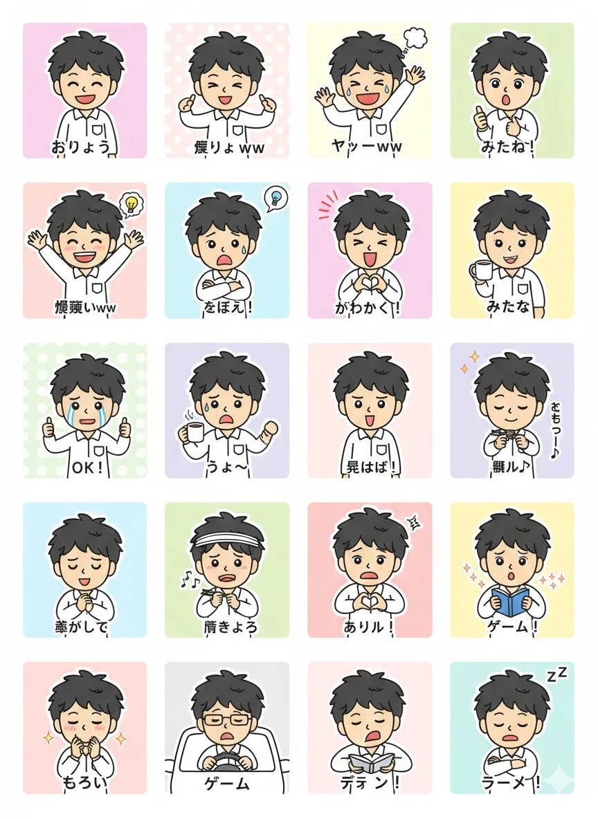 30 cute line sticker design — Sonra