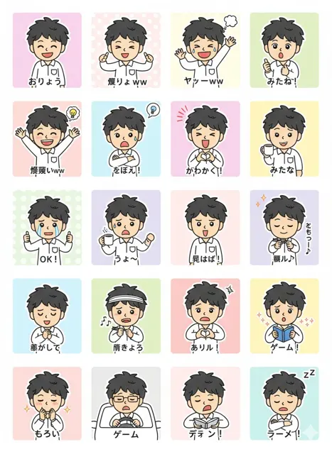 30 cute line sticker design