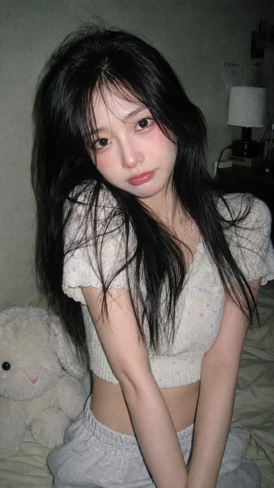 Korean style girlfriend bedroom ccd flash snapshot — After