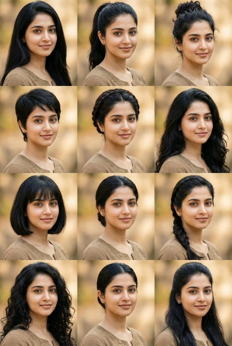 10 hairstyles same face — After