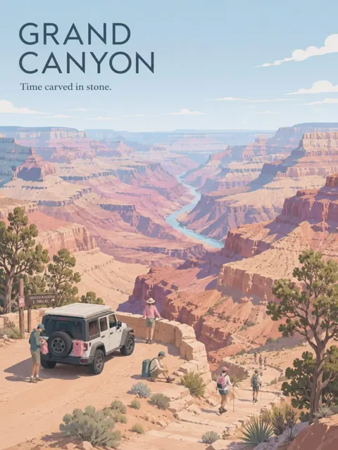 Premium minimalist vintage travel poster