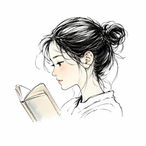Nostalgic heisei era japanese ink sketch