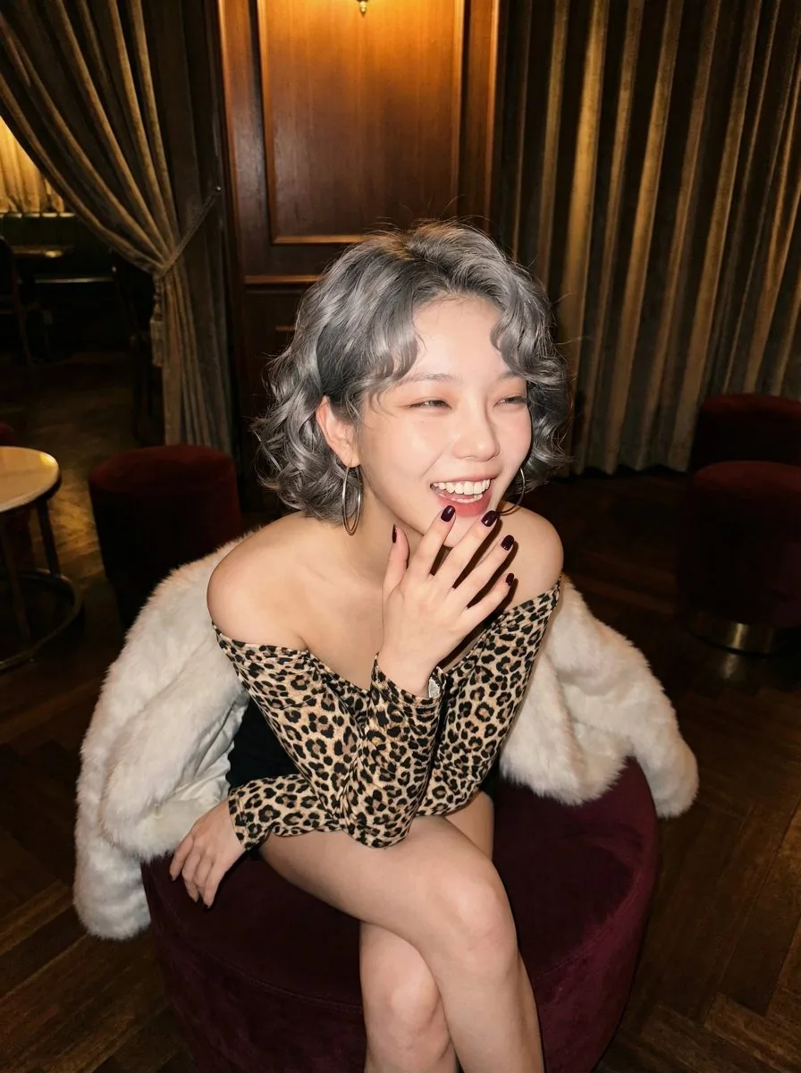 Old shanghai silver curly hair — After