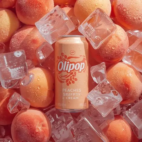 Realistic peach soda photo