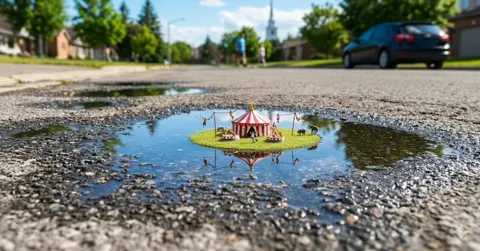 Asphalt miniature island