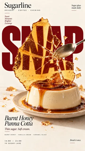 Minimalist creative food editorial poster photography