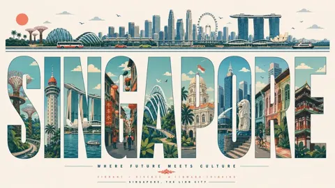 Typography city travel poster mid century style