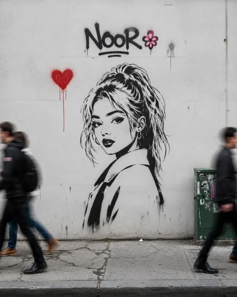 Realistic urban mural noor graffiti art