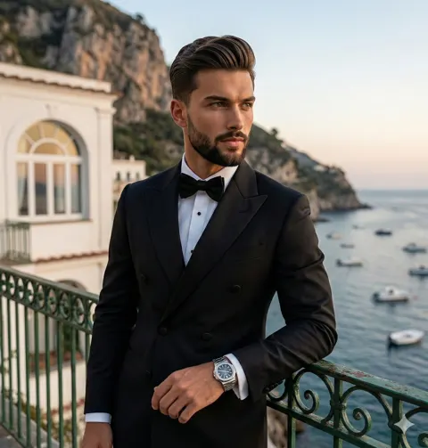 Mediterranean twilight luxury gentleman