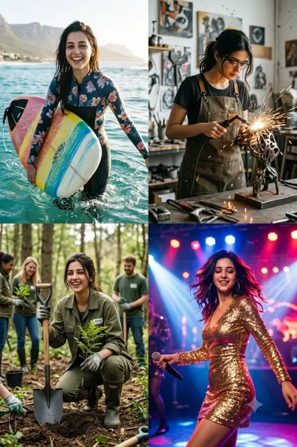 Multi role woman lifestyle collage