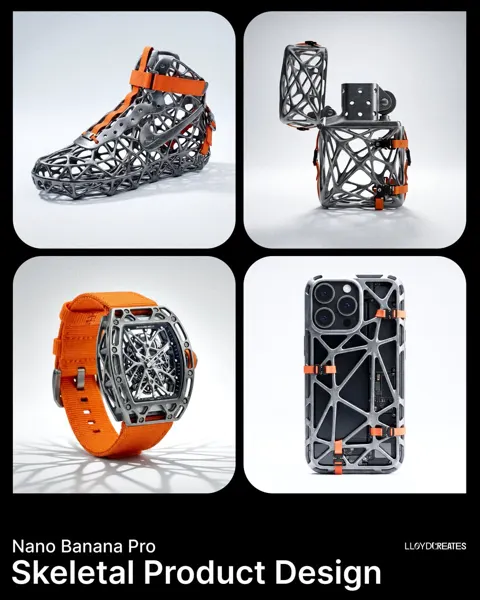 Futuristic hollow skeleton product design
