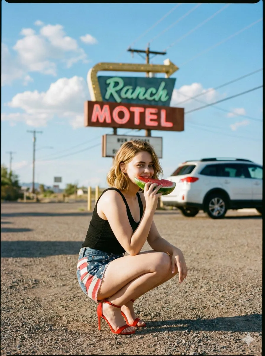 Desert motel watermelon fashion — Sonra