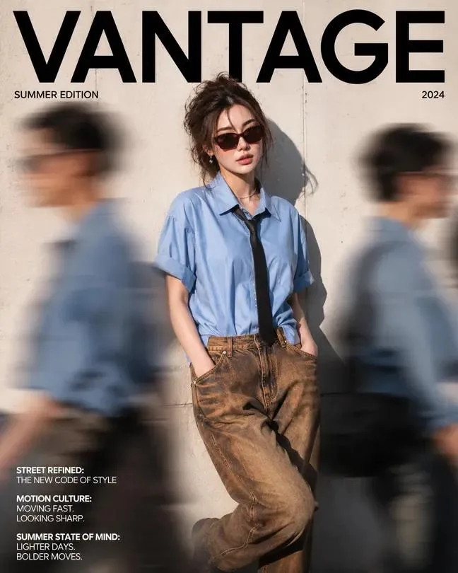 Vantage high end fashion magazine cover street style — After