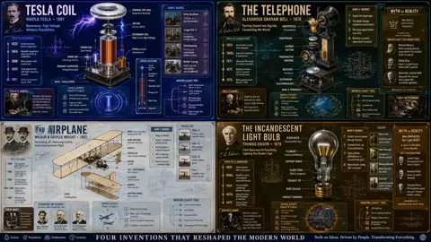 Famous inventions isometric patent analysis grid