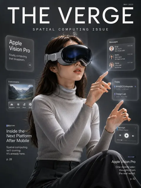 Tech magazine cover korean woman apple vision pro