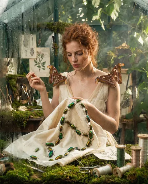 Victorian greenhouse living insect couture