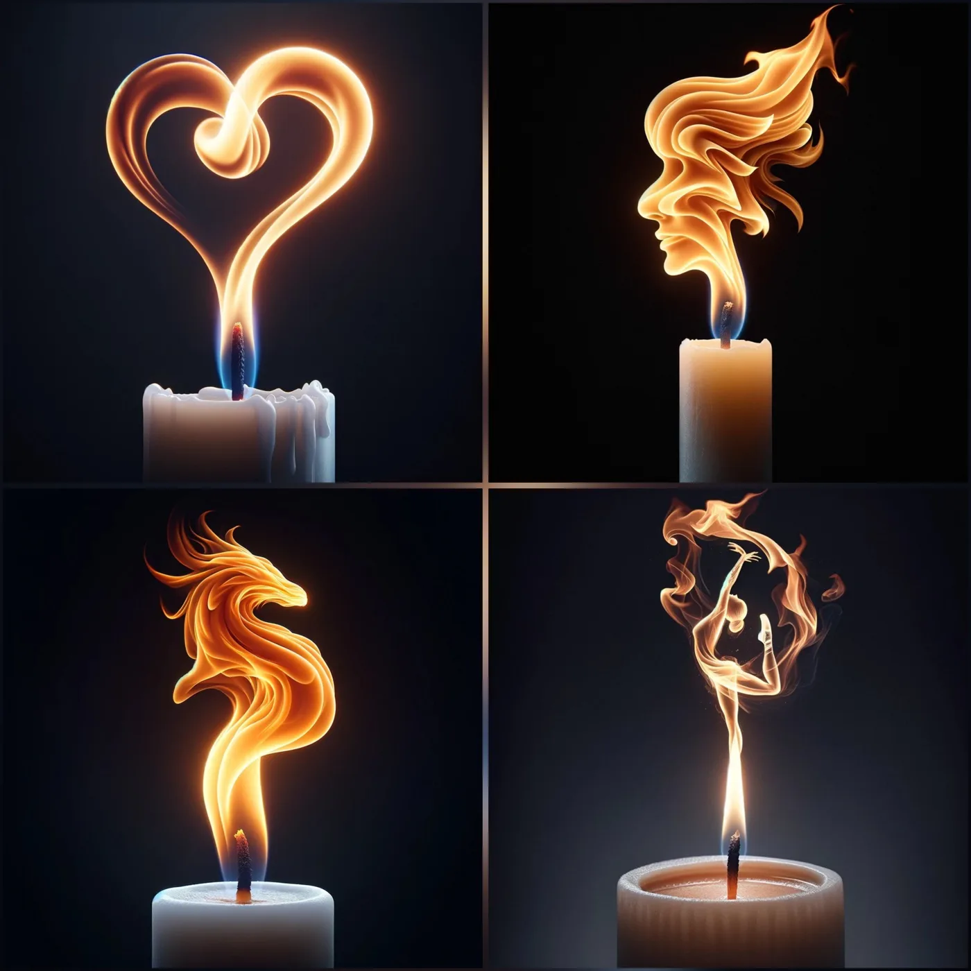 Hyper realistic candle wick flame object shape — After