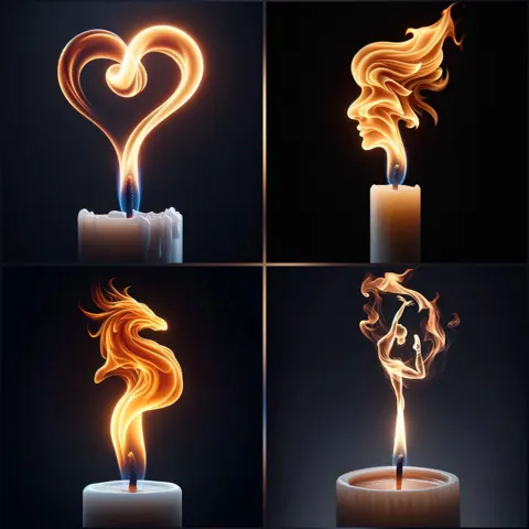 Hyper realistic candle wick flame object shape