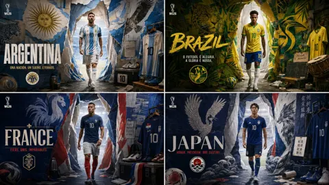 World cup 2026 torn paper tunnel sportswear editorial