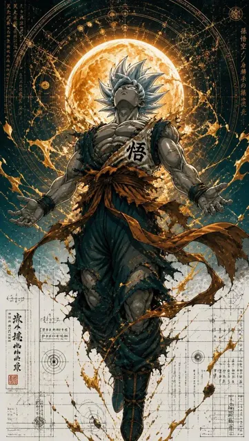 Ultra detailed gohan beast style warrior illustration