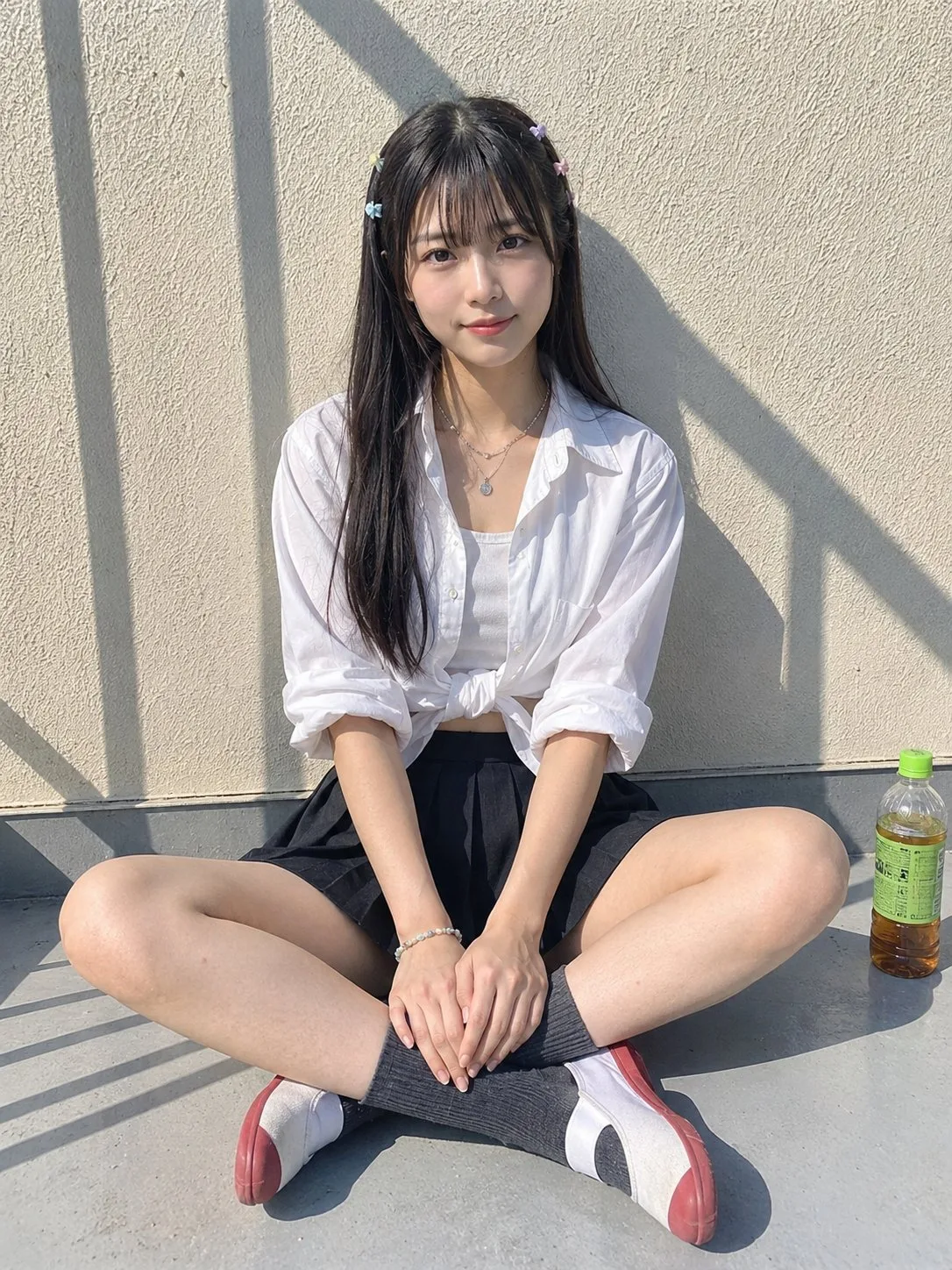Summer rooftop japanese woman candid portrait — Sonra