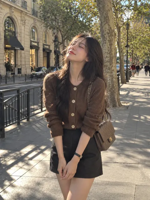 Street style luxury fashion woman portrait