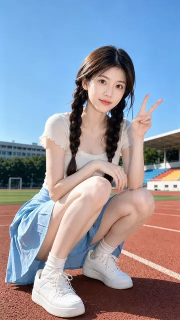 Ultra realistic sunny campus stadium portrait prompt