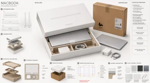 Apple macbook packaging proposal board