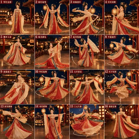Tang dynasty lantern festival court dance storyboard
