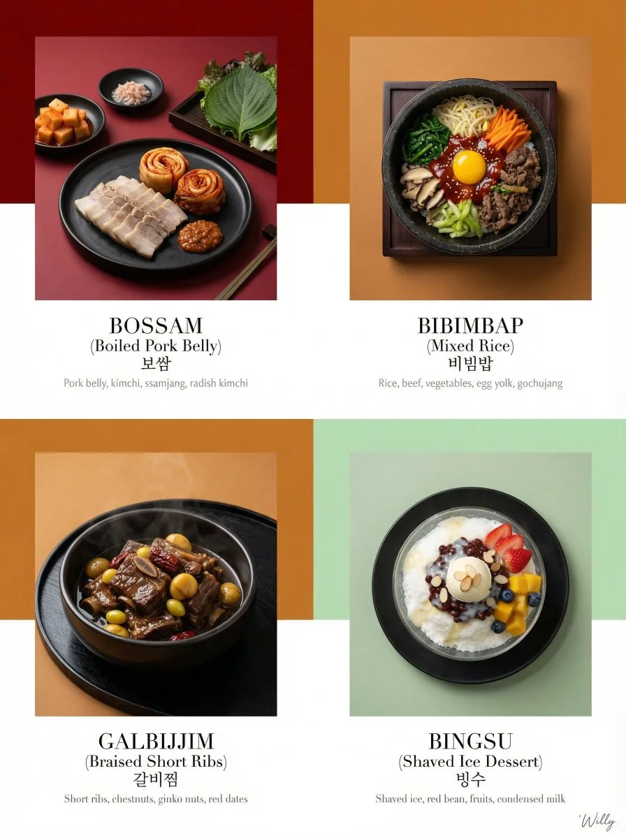 Luxury korean tasting menu layout — Sonra